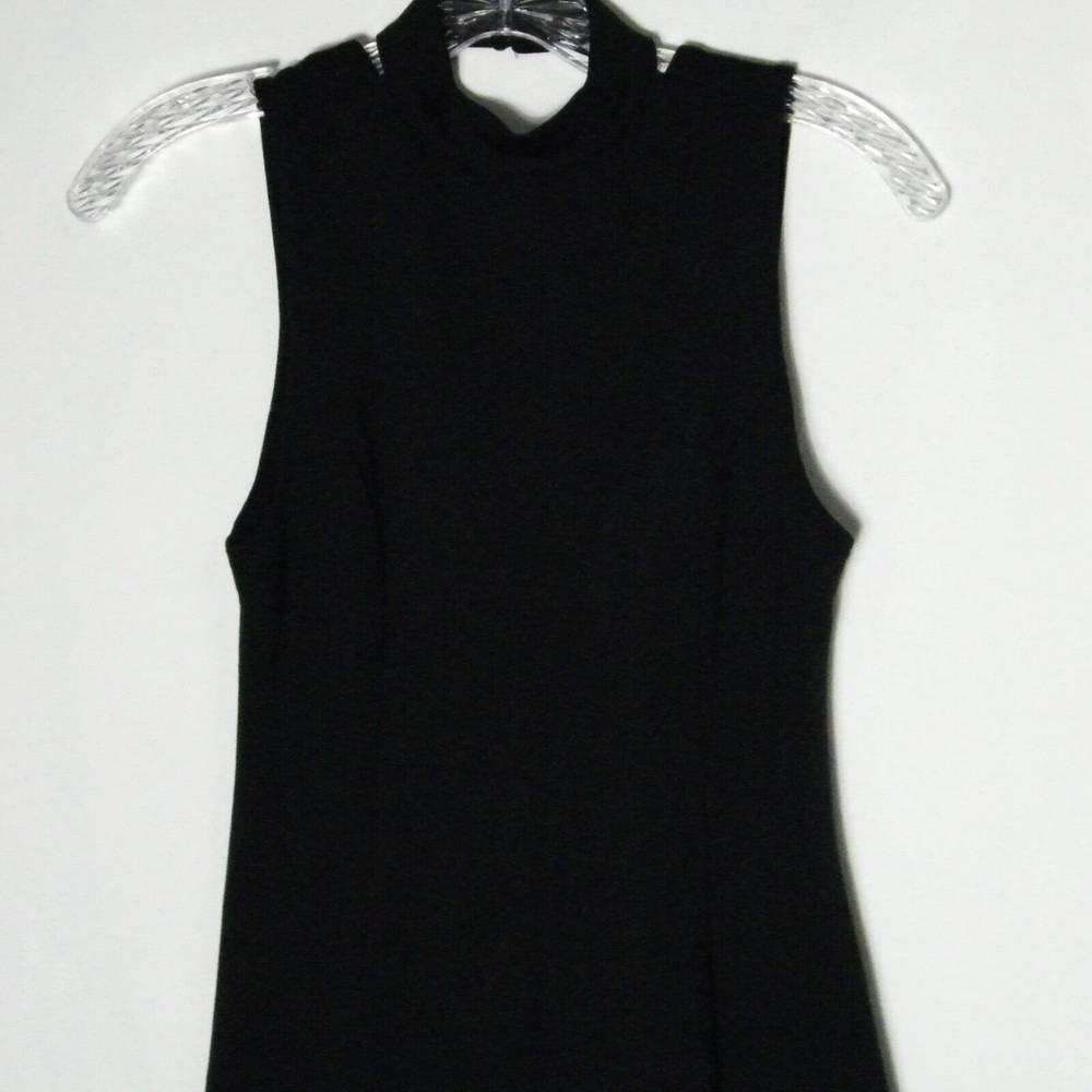 Free People Women's Mini Retro Cut Out Back  Sleeveless Black Dress Sz XS - Picture 4 of 8
